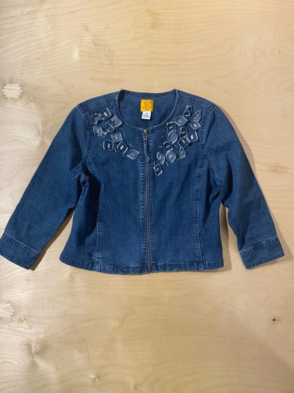 Ruby Rd. Blue Denim Jacket with Geometric Embellishments 10P (RB)